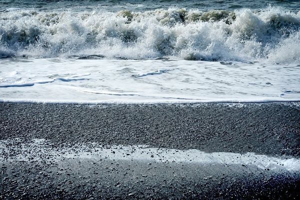 Waves Reynisfjara Black Sand Beach-South Shore-Iceland Sand is black obsidian